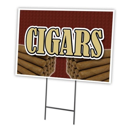 Signmission Cigars Yard Sign & Stake outdoor plastic coroplast window, C-1216 Cigars C-1216 Cigars